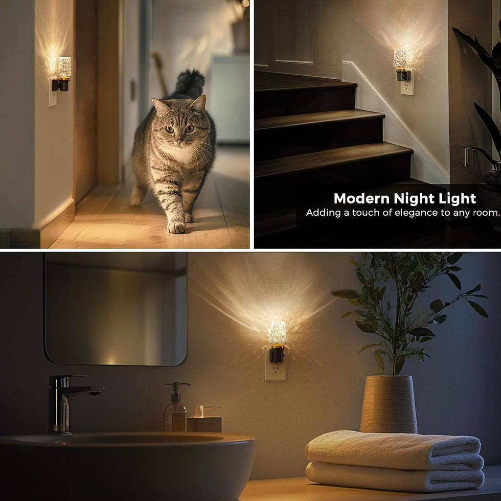 L LOHAS LED Night Light, Plug in Night Light with Light Sensor,0-100LM Brightness Adjustable,3000K Soft White, Acrylic Decorative…