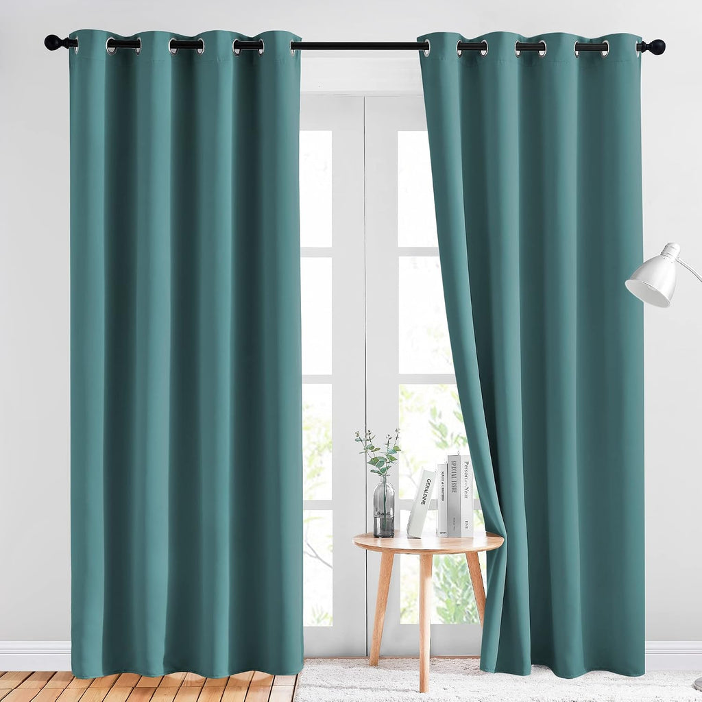 Nicetown Insulated Curtains Blackout Draperies - Triple Weave Microfiber Home Thermal Insulated Solid Ring Top Blackout Curtains/Panels for…