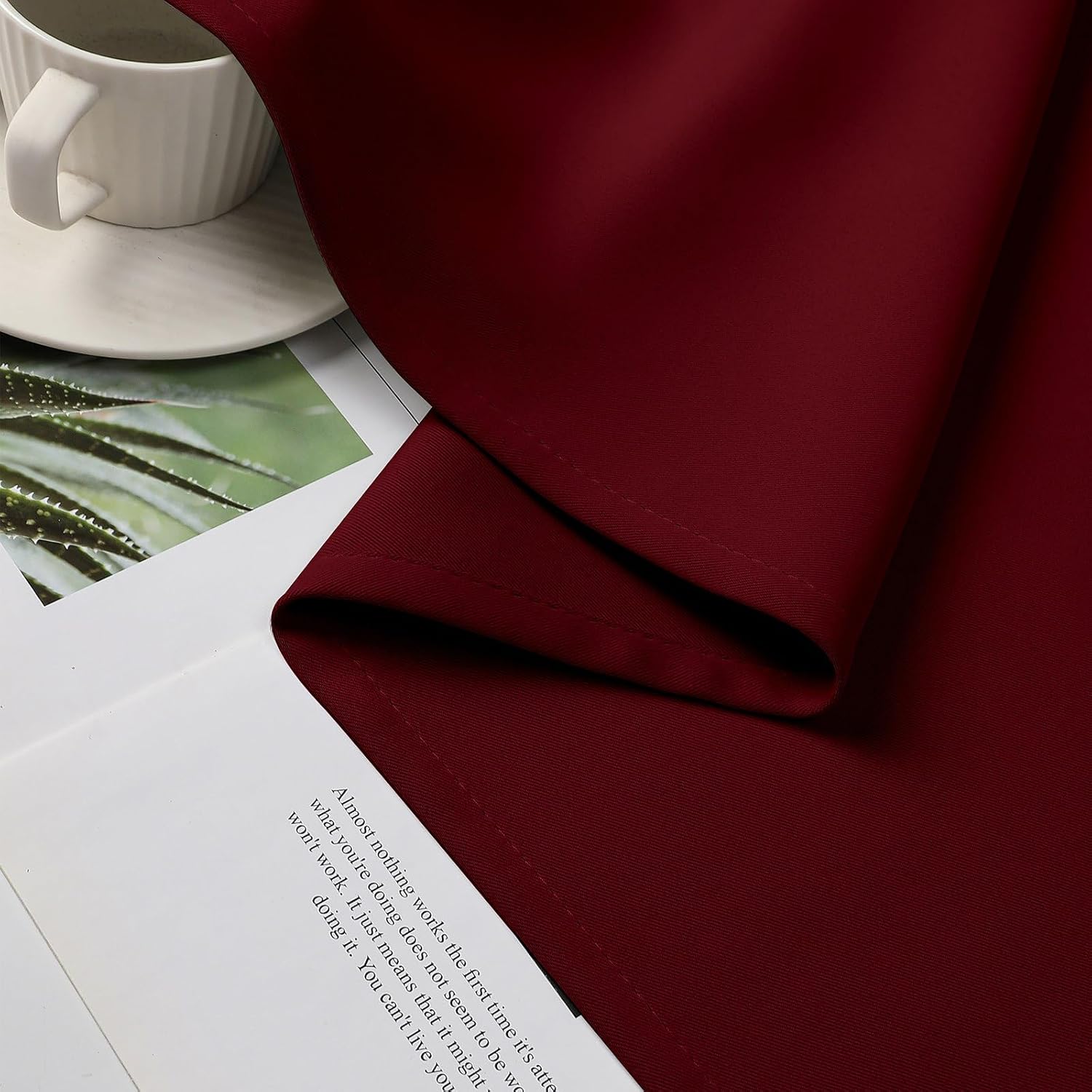 Cucraf Burgundy Red Blackout Curtains 72 inch Length 2 Panels Set, Room Darkening Drapes for Living Room Bedroom, Thermal Insulated Light B…