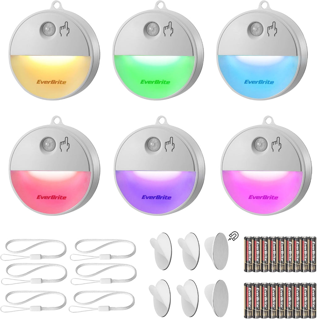 EverBrite LED Motion Sensor Night Light, Dimmable Night Lights with 15 RGB Colors, Cool White Motion Activated LED Night Light for…