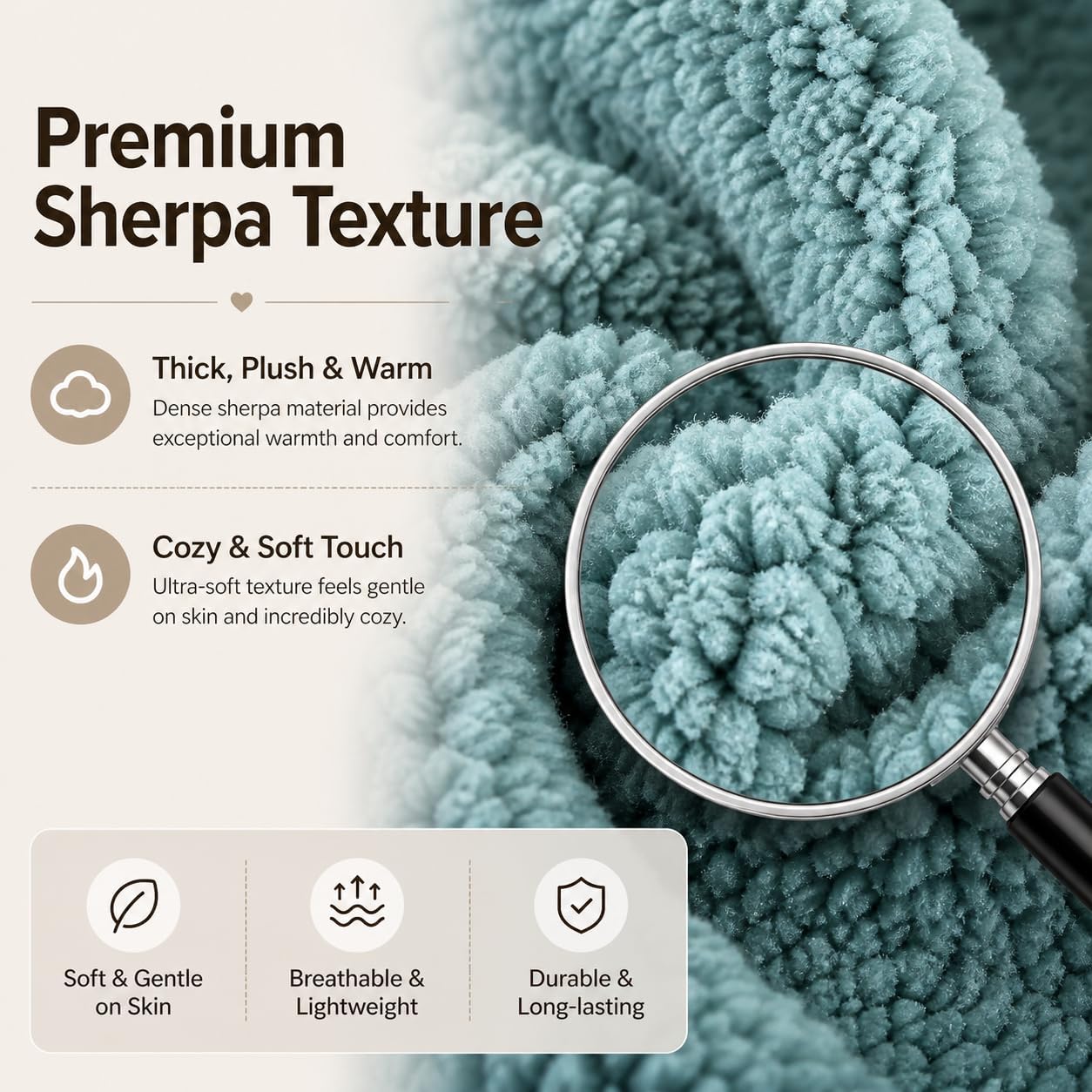 Reafort Sherpa Euro Sham Pillow Cover 26x26 Inch, Ultra Soft Plush Fluffy Decorative Throw Pillow Case with Hidden Zipper, Cozy Cushion…