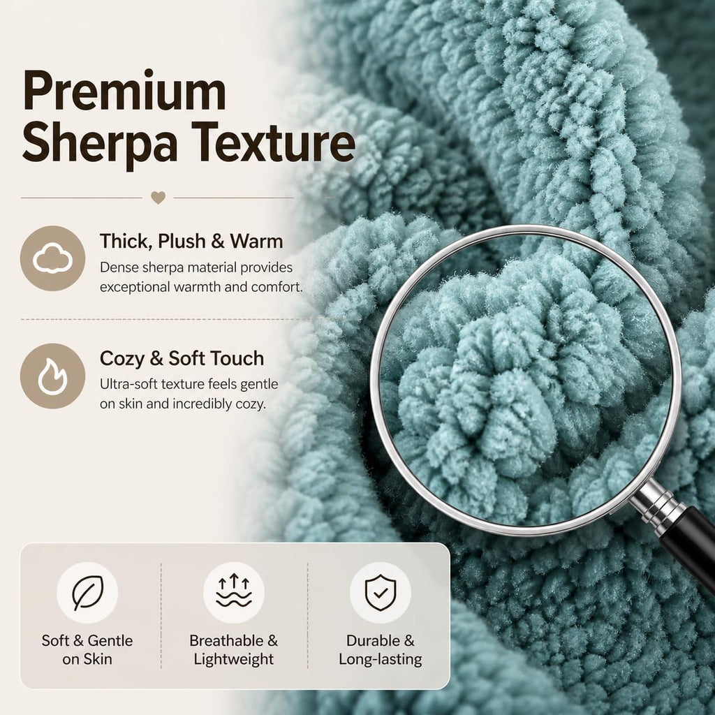 Reafort Sherpa Body Pillow Cover 21" x 54", Plush Fleece Long Body Pillowcase with Zipper Closure, Ultra Soft Fluffy Cozy Decorative…