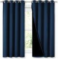 Nicetown 100% Blackout Curtains with Black Liners, Thermal Insulated Full Blackout 2-Layer Lined Drapes, Energy Efficiency Window Draperies…