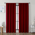 Simplebrand Ava Red Blackout Curtains for Bedroom 72 Inch Length 2 Panels Set, Privacy Thermal Insulated Rod Pocket Door Window Curtains fo…