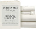 KARISSA MAE Pure Viscose from Bamboo 34" Split Top King Size Sheet Set | 100% FSC Certified | Luxuriously Soft | Cooling | 18" Deep…