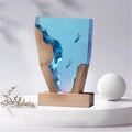 Epoxy Resin Lamp, Ocean Night Light, Artistry Home Decor Bedside Nightlight, Unique Resin Lighting, Nightstand Decorations for Bedroom…