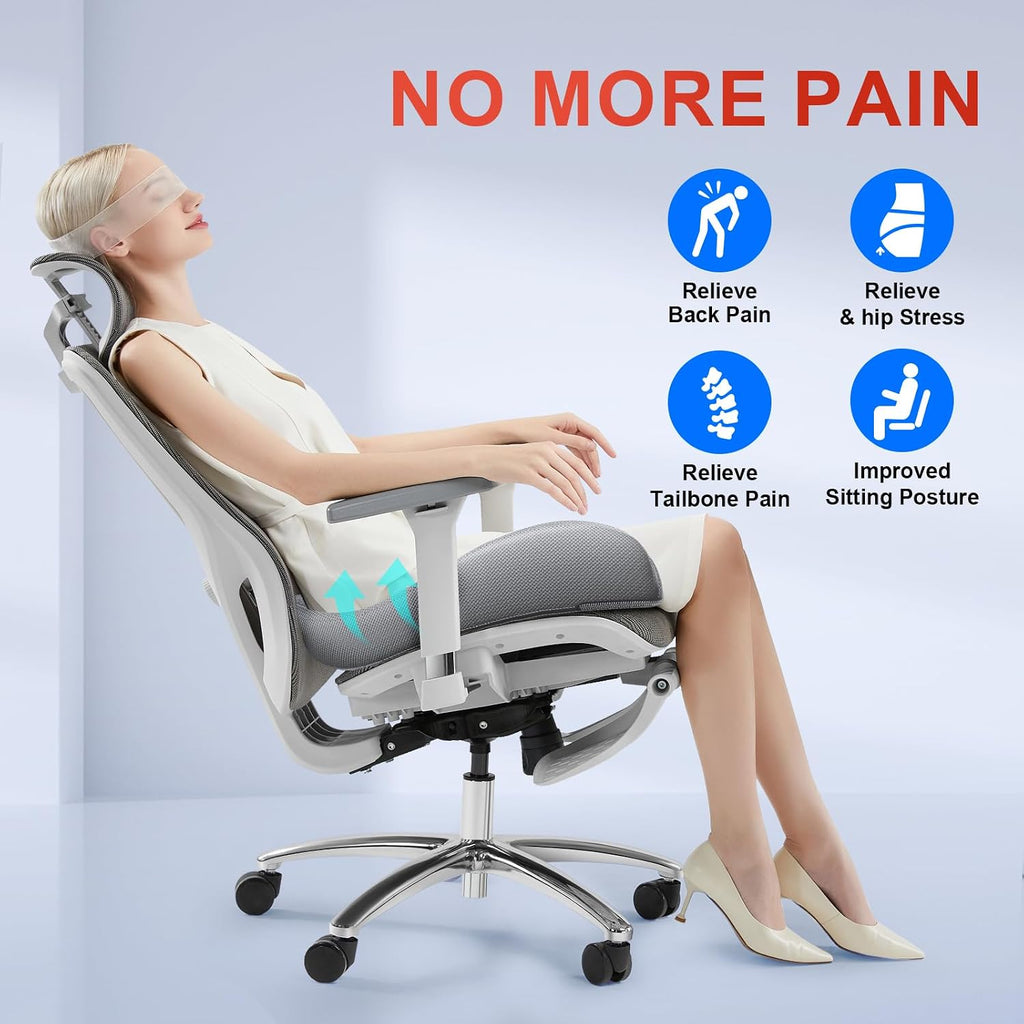 Benazcap X Large Memory Seat Cushion for Office Chair Ergonomic Cushions Pad Pillow for Pressure Relief Sciatica & Memory Foam for Long Sit…