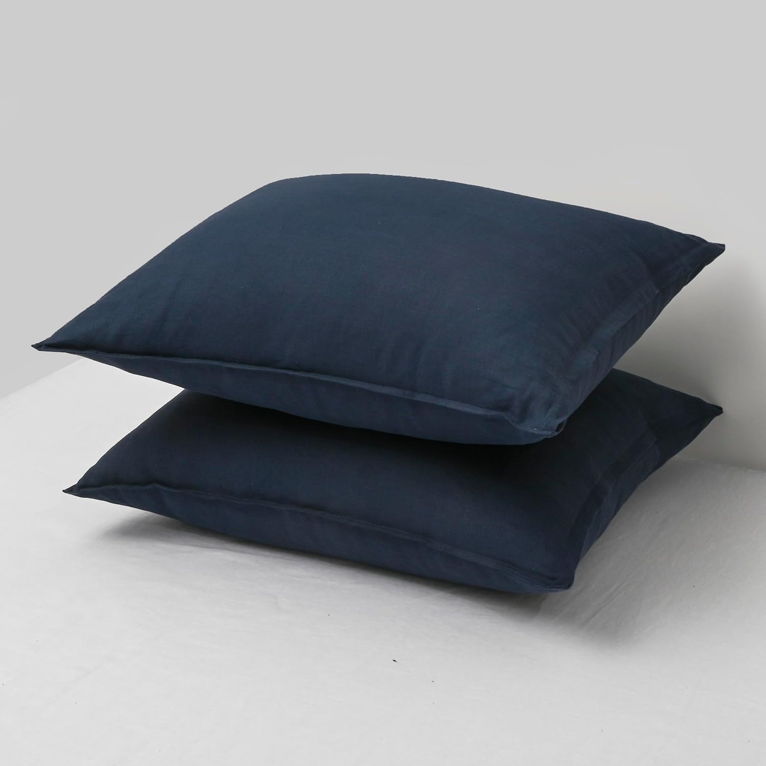 Chuffed Linen Pillowcases 2 Pack 100% Linen Standard Pillow Cases, Breathable and Cooling Washed Pillowshams with Zipper Closure, 20x26 Inc…