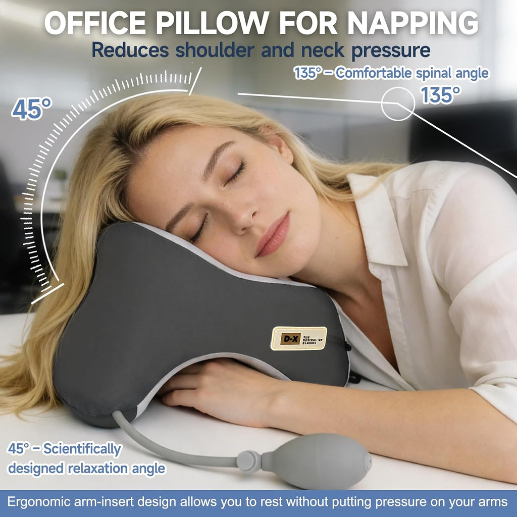Orelaventino Desk Pillow for Napping, Neck Pillow for Office Chair Headrest, Neck Support Pillows for Desk Sleeping, Inflatable Neck…