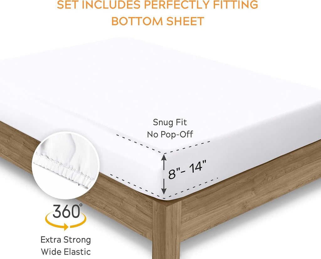 SleepMantra Sleep Mantra 100% Organic Cotton Twin XL Bed Sheet Set - Soft & Cooling Percale Weave - 4 Piece Bedding Set with Deep Pocket -…
