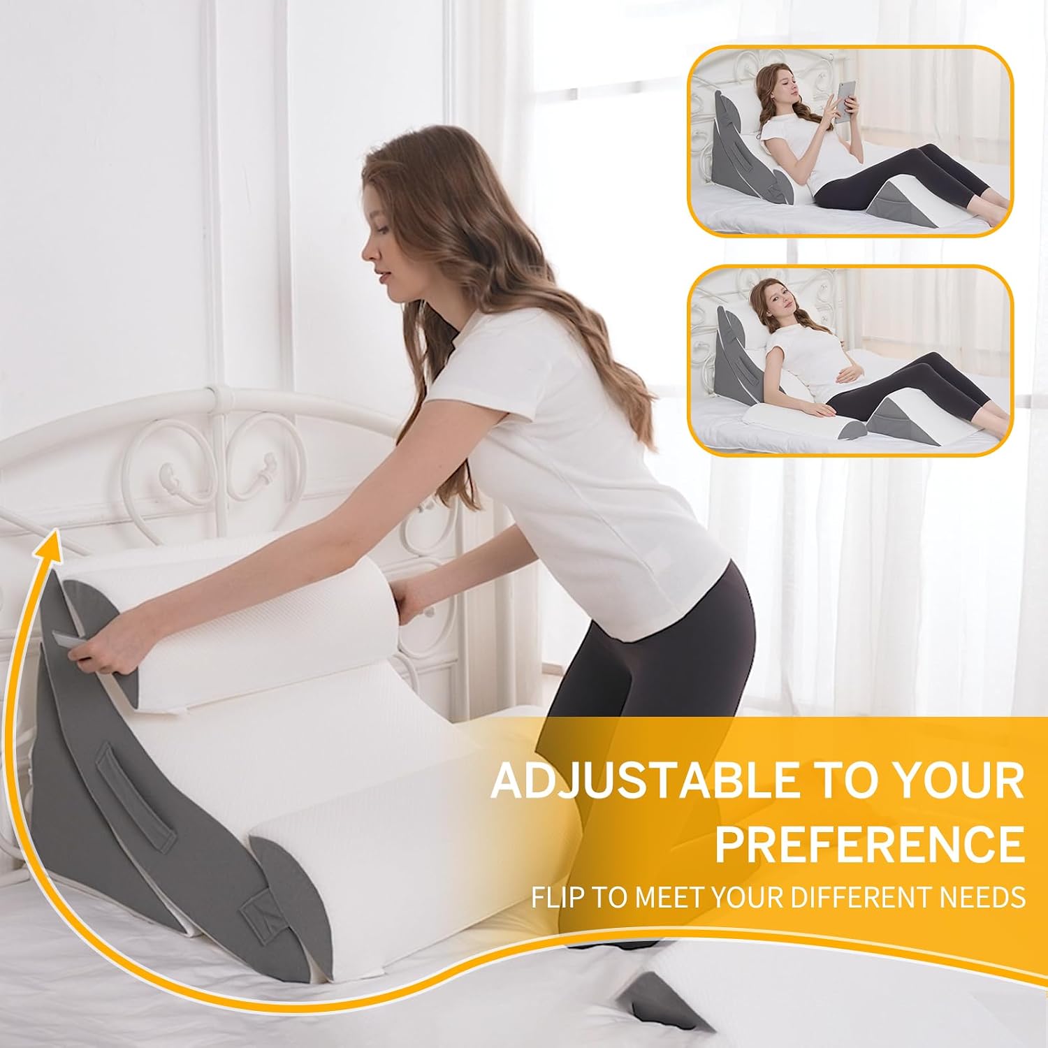 Ziixmile Wedge Pillow Set for After Surgery – 5PCS Orthopedic Bed Wedge Pillow Set for Sleeping, Body, Back and Leg Comfortable & Ad…