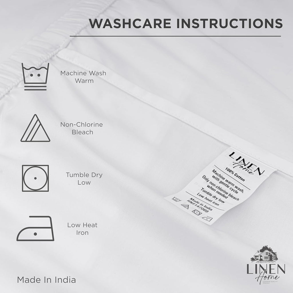 Linen Home 100% Cotton Percale Pillowcases Queen Size, Sage, 2 Pieces of Pillow Case, Crisp and Cool Strong Bed Linen, 20 inches X 30 inches
