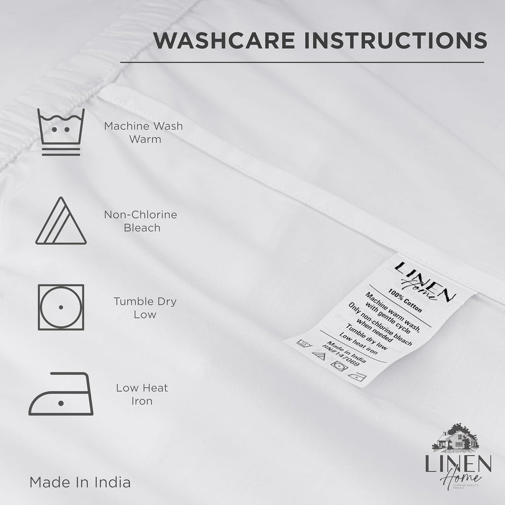 Linen Home 100% Cotton Percale Pillowcases Queen Size, White, 2 Pieces of Pillow Case, Crisp and Cool Strong Bed Linen, 20 inches X 30…