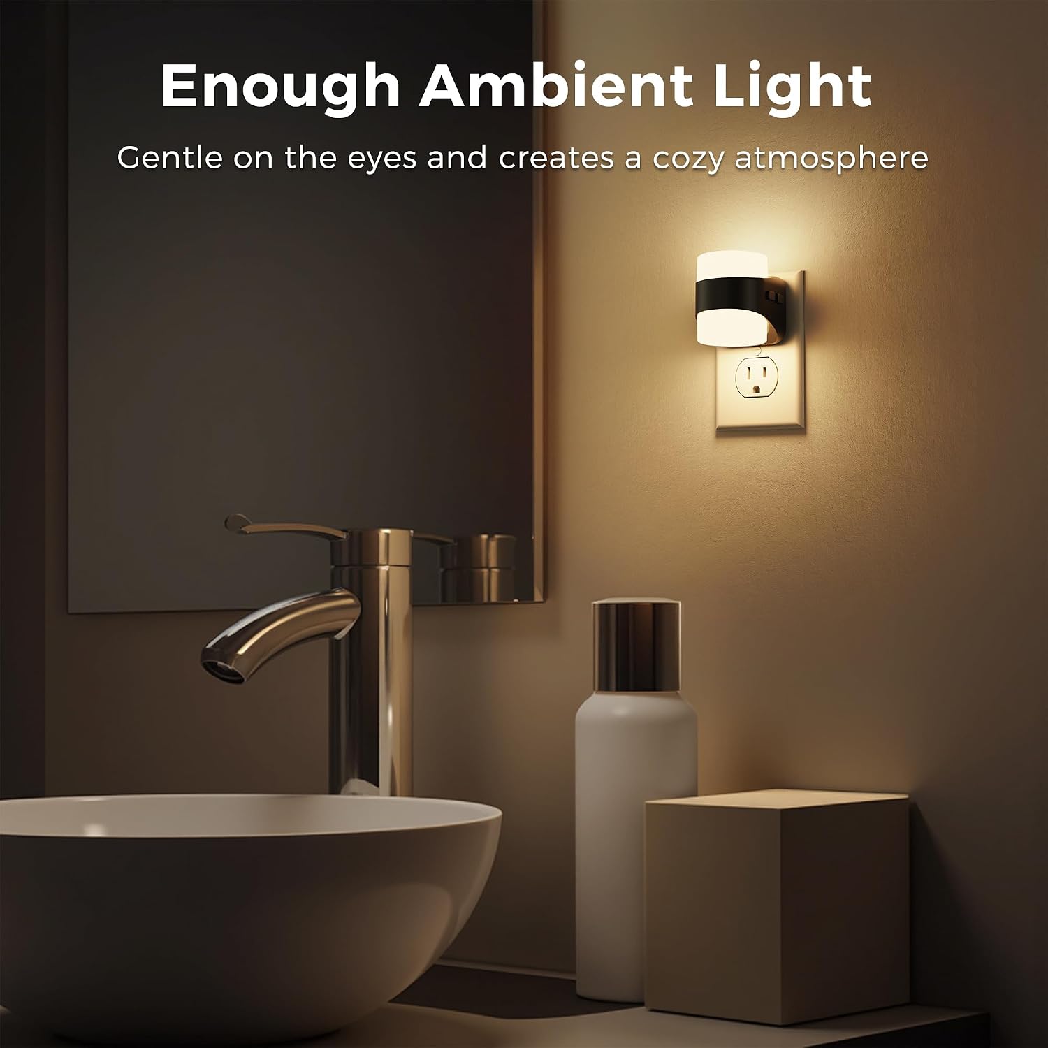 L LOHAS LED Colored Night Lights Plug into Wall, 3 Brightness Level, 1W Low Power Nightlight with Auto On/Off Sensor, Ideal for Living…