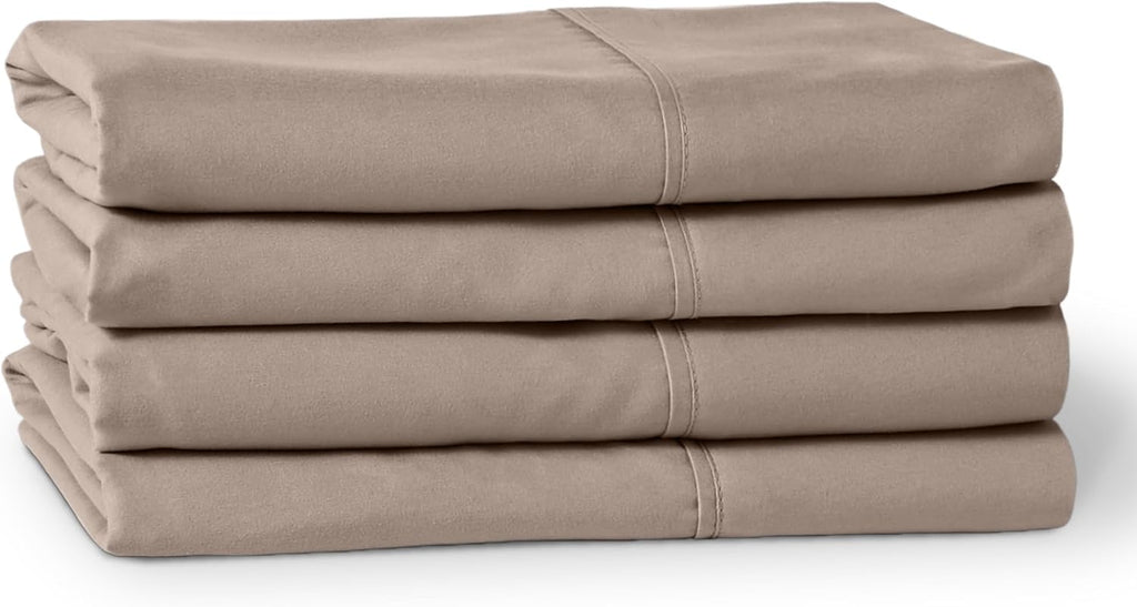 BareHome Bare Home Microfiber Bulk Pillow Cases - Standard/Queen Size Set of 4 - Cooling Pillowcases - Double Brushed - Taupe Pillowcases 4…