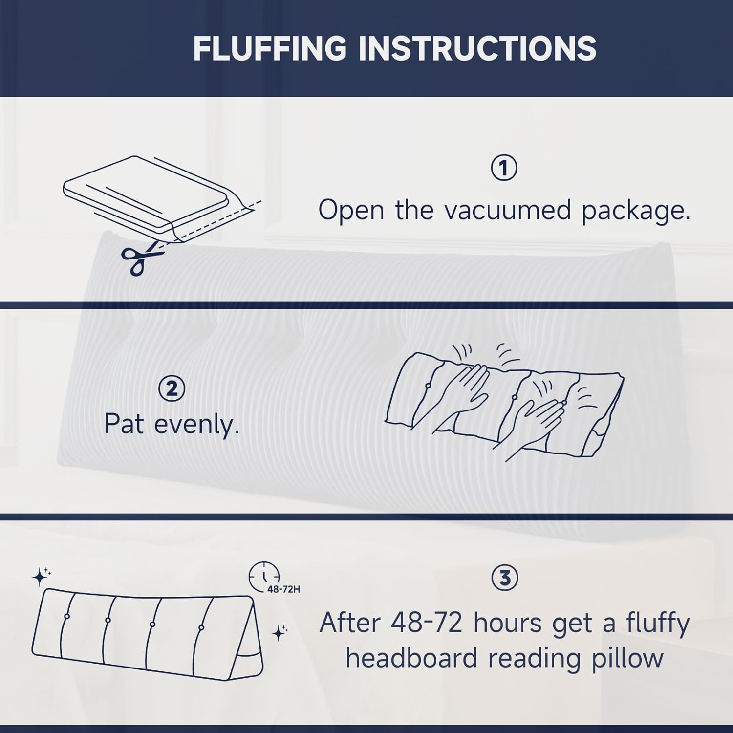 Z-Hom Large Headboard Pillow Full, NO ROLL Pillow, Wedge Pillow Headboard for Sitting Up in Bed, Backrest Support Triangular Cushion for Re…
