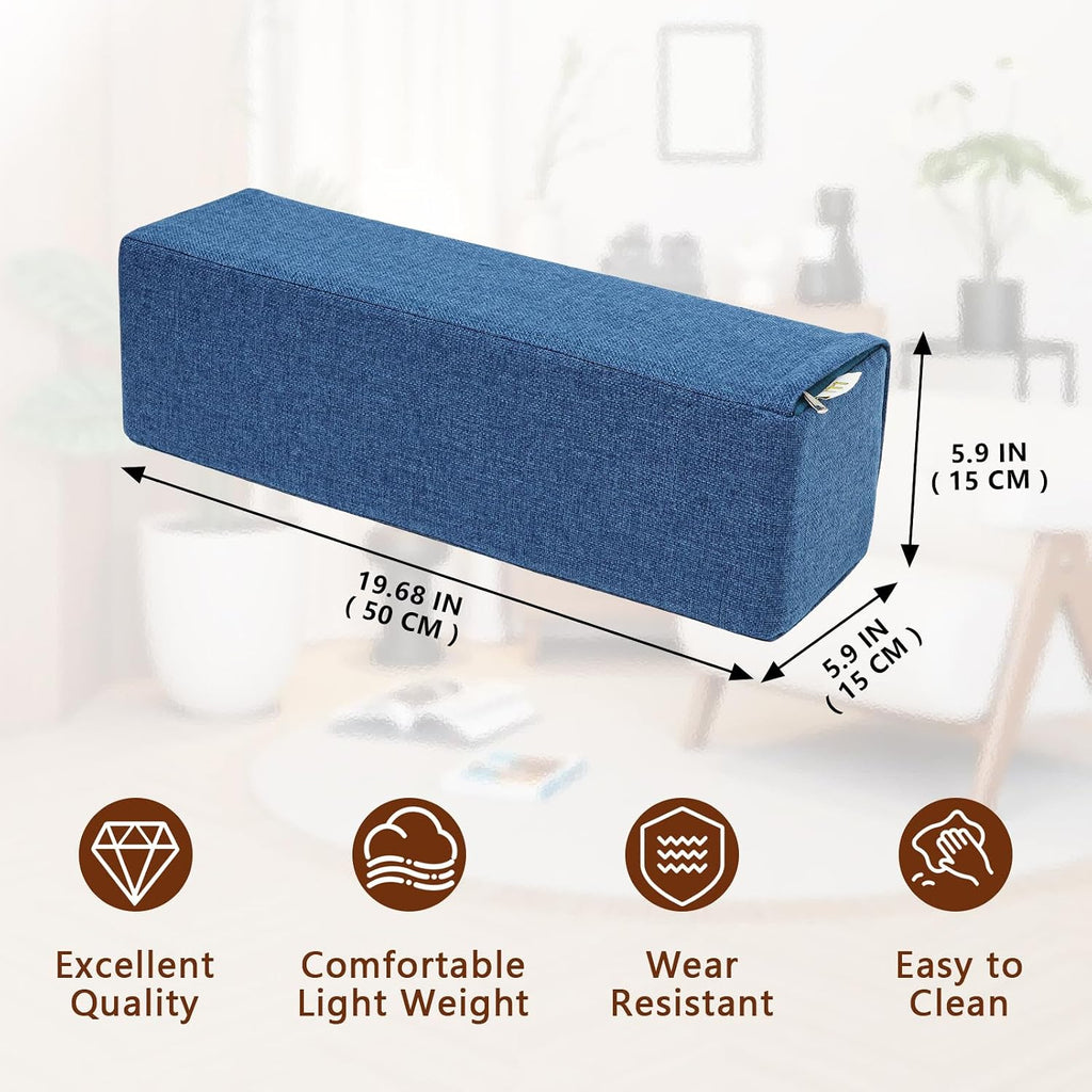 MMuteTouch 2 Pack Couch Arm Rest Pillow, 6''x6''x20'' Linen Cover, High Density Foam Armrest Cushion, Removable & Washable Elbow Support fo…