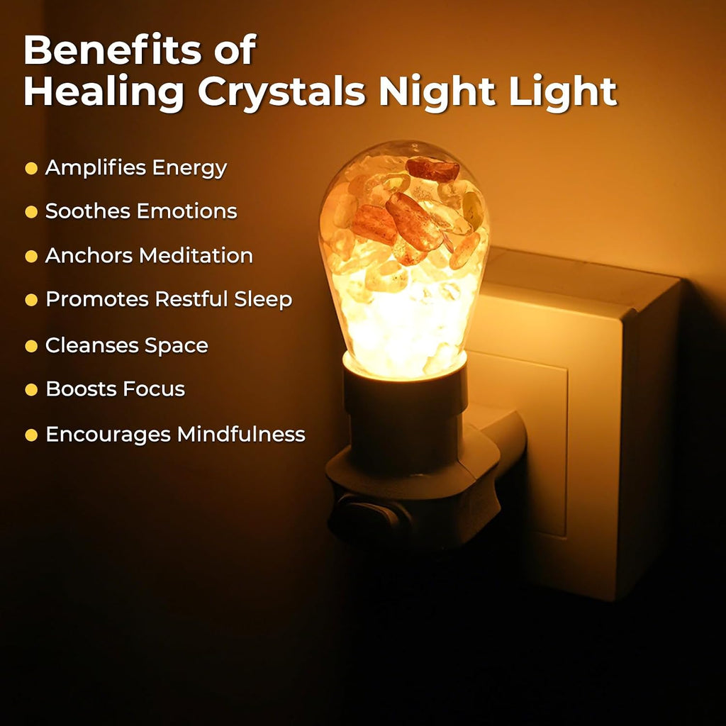 Zuria Zuria Plug-in Crystal Healing Night Light with Switch, Spiritual Crystals Lamp Plug-into Wall Soft White 3000K Plug in Healing…