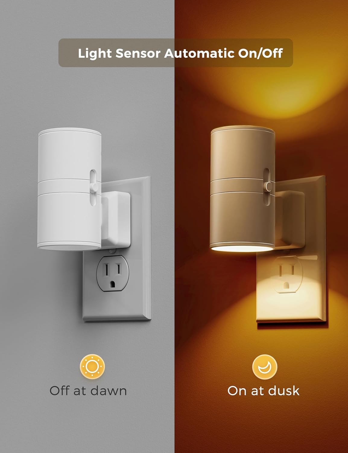 L LOHAS LED Night Light, Amber Nightlight, Dimmable Night Light 100LM, Light Sensor, Yellow Nightlight, Sleep Light for Kids, Soft & Warm…