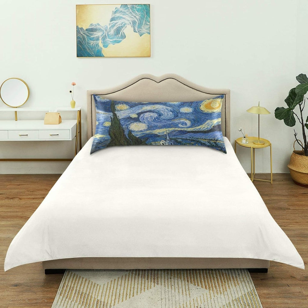 Blueangle Van Gogh The Starry Night Art Satin Pillowcase for Hair and Skin Silk Pillowcase, King Size(20x40 inches) - Satin Pillow Covers…
