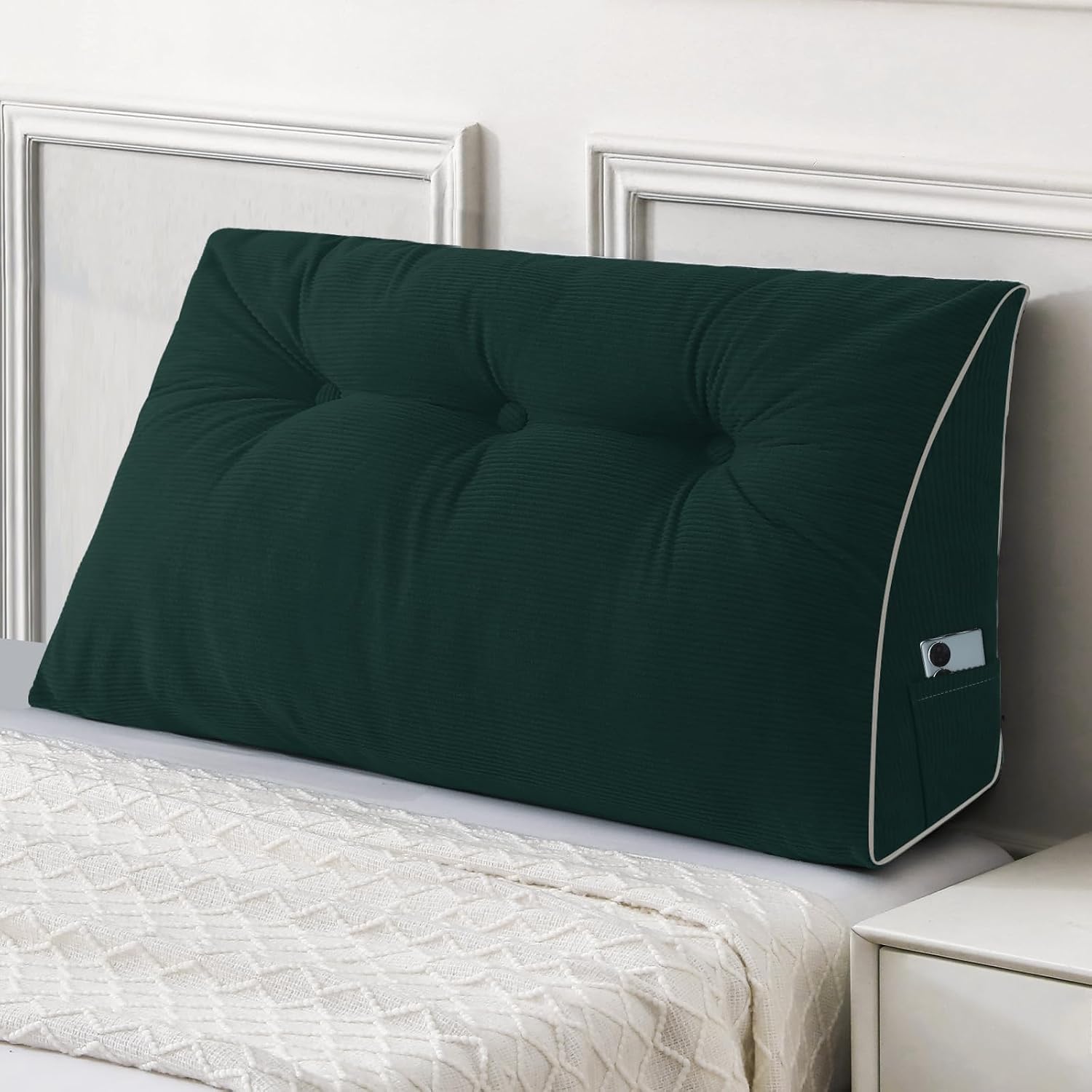 Sasttie Headboard Pillow Twin/Twin XL, Wedge Pillow Headboard for Dorm, Triangular Daybed Backrest Cushion for Sitting or Reading in Bed, w…