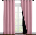 Nicetown Crystal Pink Full Shade Curtain Panels, Pair of Energy Smart & Noise Blocking Out Blackout Drapes for Dining Room Window, Thermal…