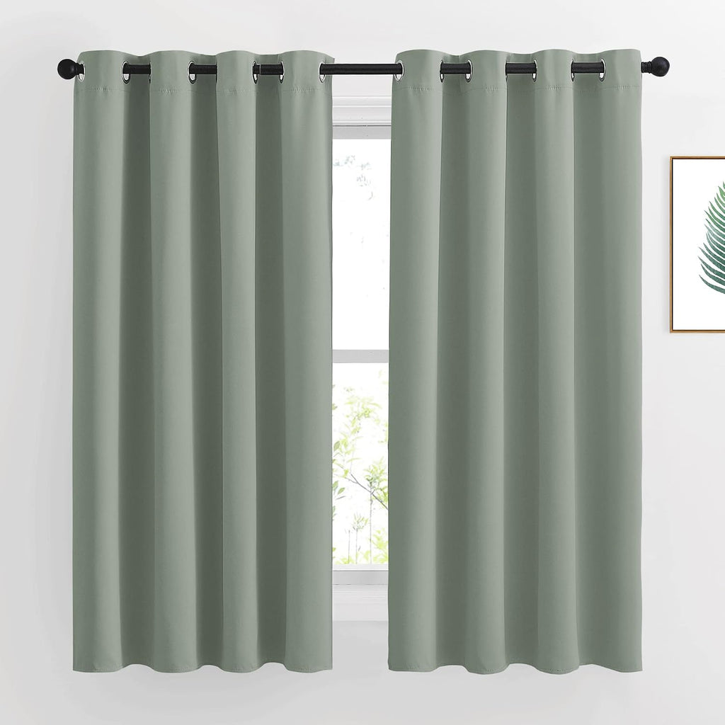 Nicetown Blackout Sage Green Curtains & Drapes for Bedroom - Grommet Top Thermal Insulated Room Darkening Light/Sound Blocking Privacy Drap…