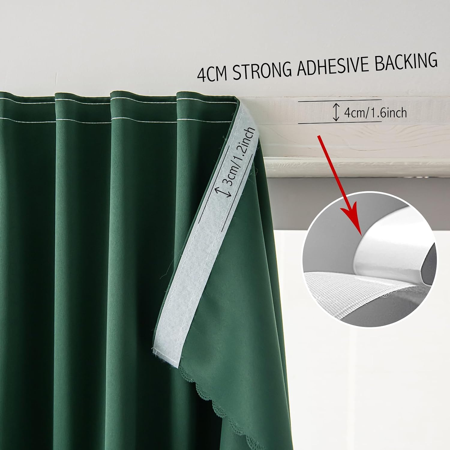Blackout Curtains for Bedroom Stick On Curtains Window Shades Pull Down Blackout Window Cover No Drillng Self Adhesive Curtains No Rod…