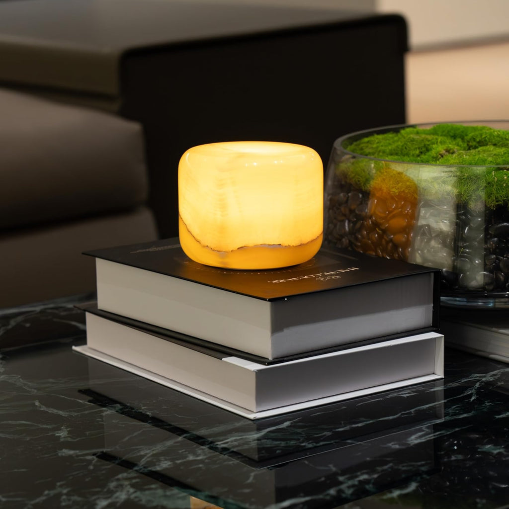 Marmor Marble Lamp Night Light Touch Bedside Table Lamp for Bedroom, Type-C Rechargeable Small Desk Bedside Small Lamps, Eye Caring Dimmable…