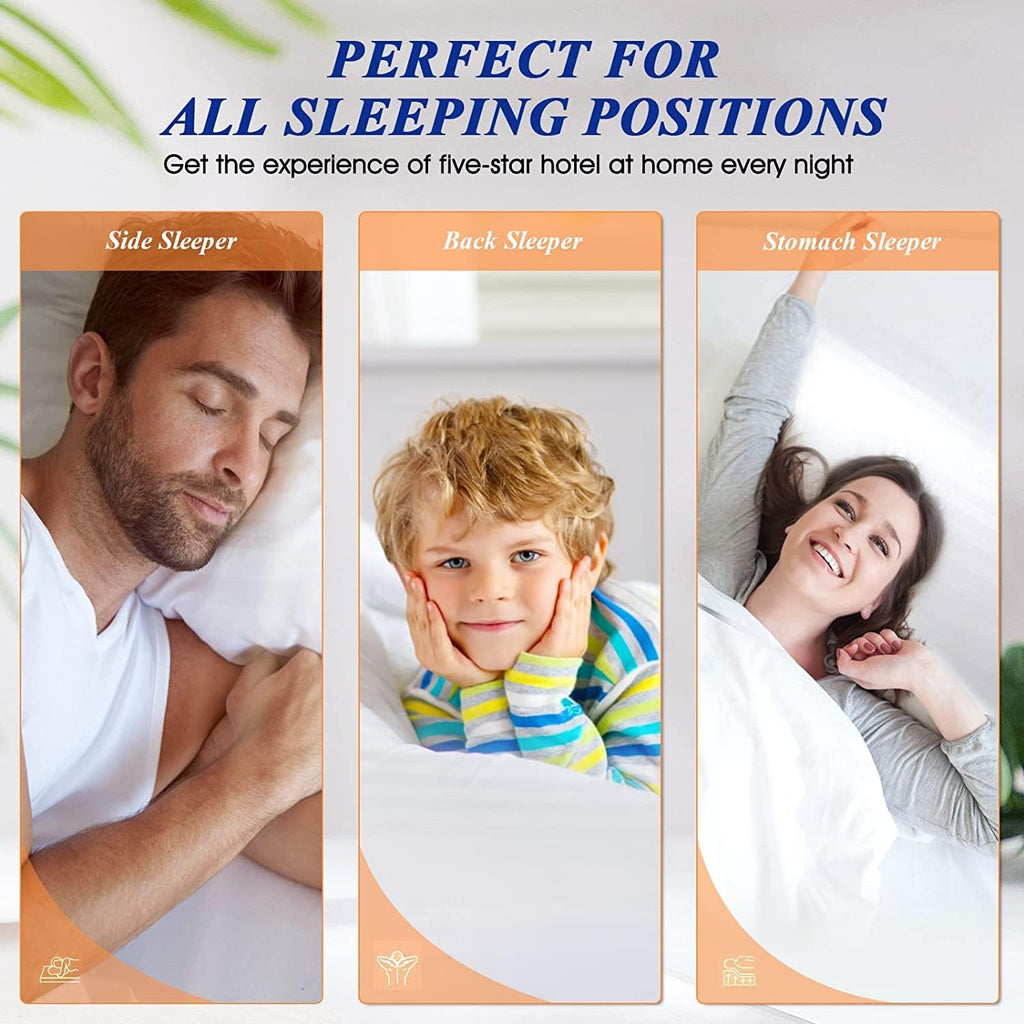 SEMZSOM Bed Pillows for Sleeping, King Size Pillows Set of 4 Luxury Hotel Pillows with Soft Fluffy Down Alternative Filling for Back…