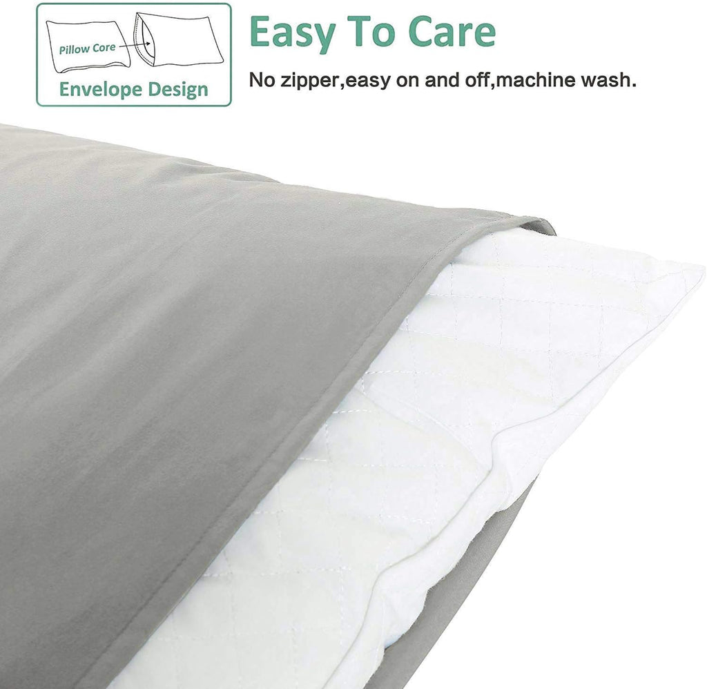 Ntbay Queen Pillowcase Set - 4 Pack Brushed Microfiber 20x30 Pillowcases - Soft, Wrinkle-Free, Fade-Resistant, Stain-Resistant, Smoke Grey…