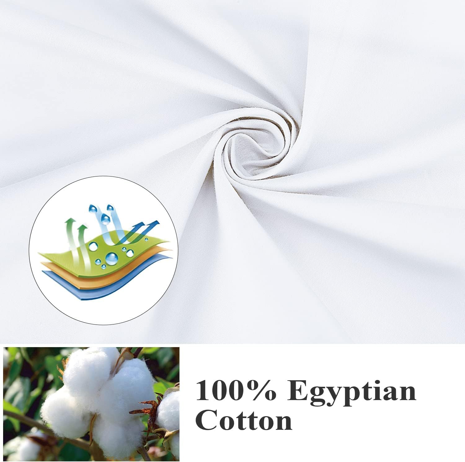ShunjieHome Pillow Protector Standard Size 100% Egyptian Cotton Pillow Covers, 400 Thread Count Sateen Weave Cooling Pillow Cases with Zipp…