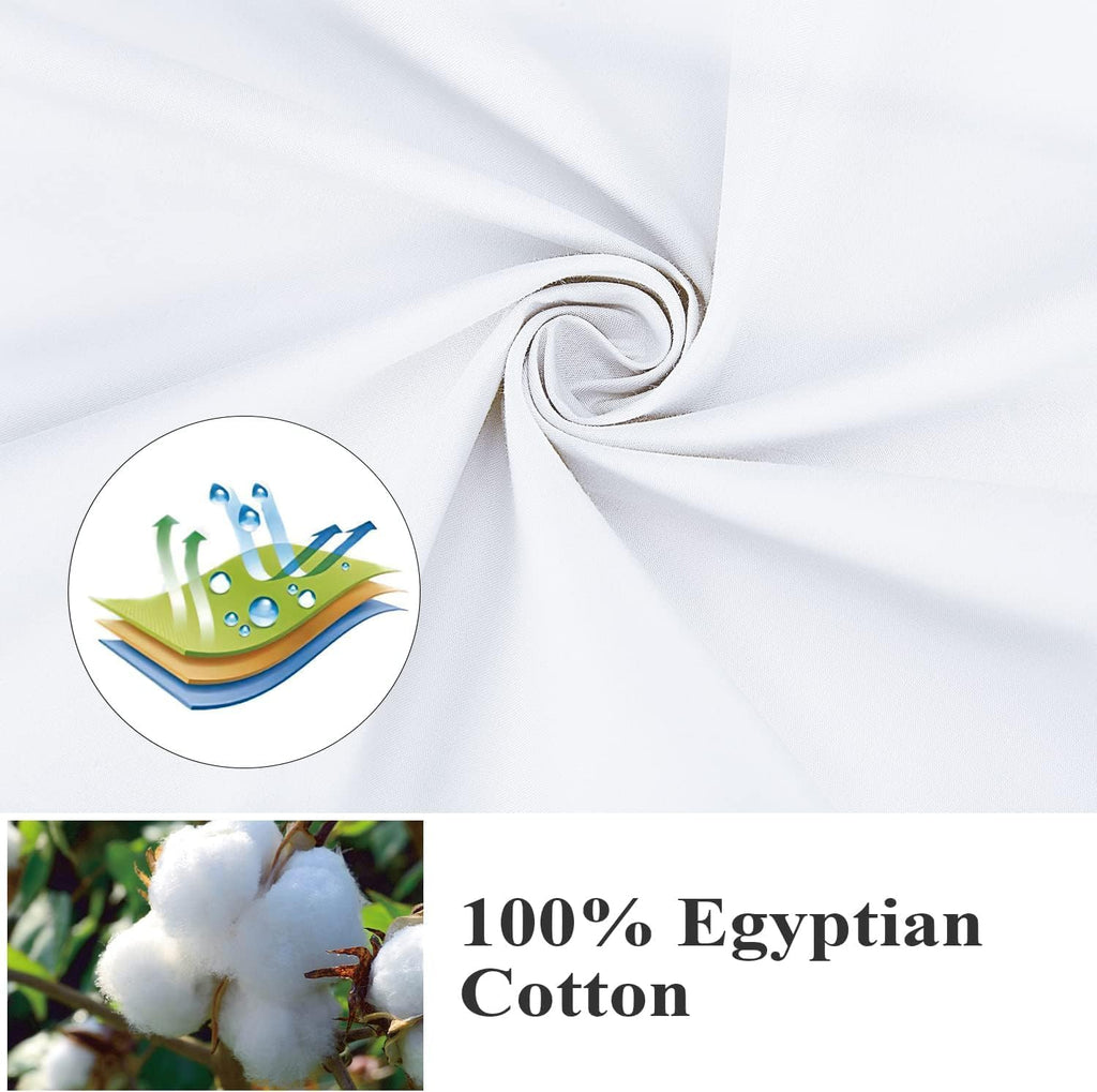 ShunjieHome 4 Pack 100% Egyptian Cotton King Pillow Protector with Hidden Zipper, 400 Thread Count Pillow Covers, Sateen Weave Cooling Bed…