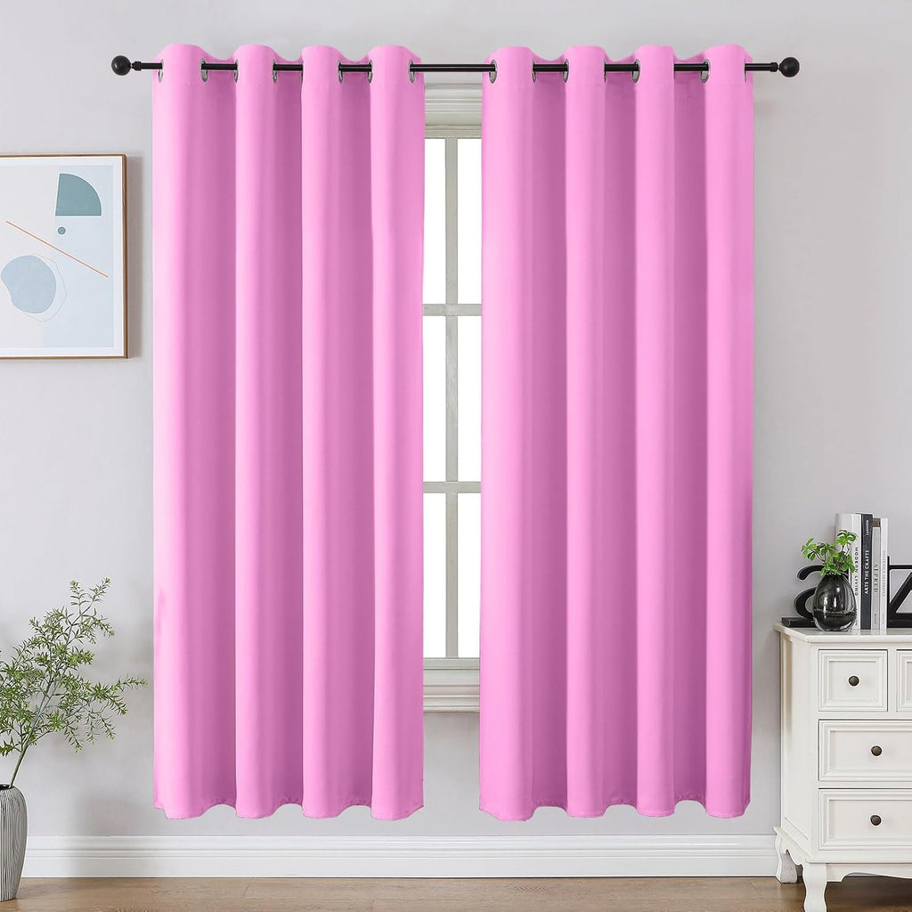 Cucraf Blackout Curtains 63 inch Length 2 Panels Set, Room Darkening Drapes for Living Room Bedroom, Thermal Insulated Light Blocking Gromm…