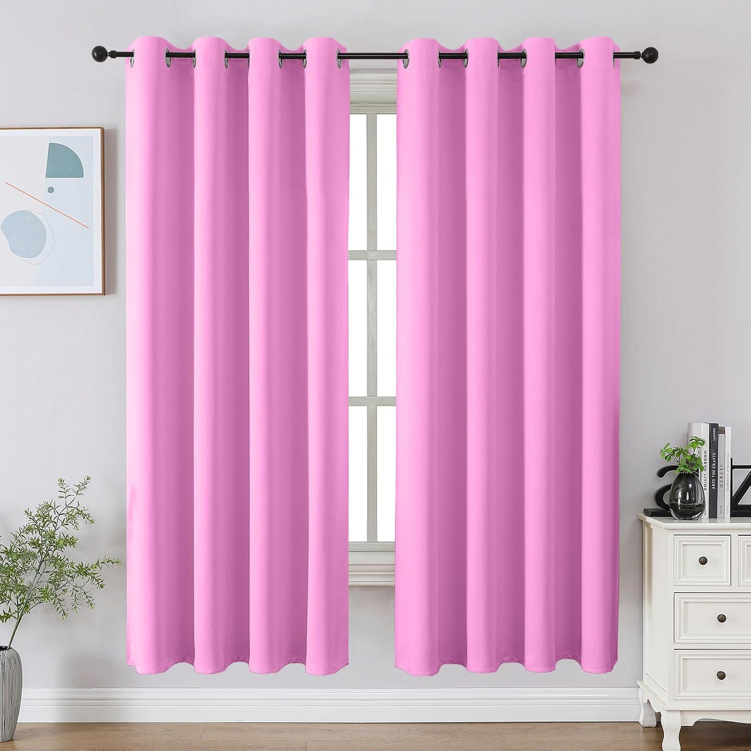 Cucraf Blackout Curtains 63 inch Length 2 Panels Set, Room Darkening Drapes for Living Room Bedroom, Thermal Insulated Light Blocking Gromm…