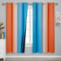 Estelartextiler Ombre Orange and Blue Blackout Curtains 72 Inch Length 2 panels, Full Room Darkening Curtains for Bedroom, Thermal Insulate…
