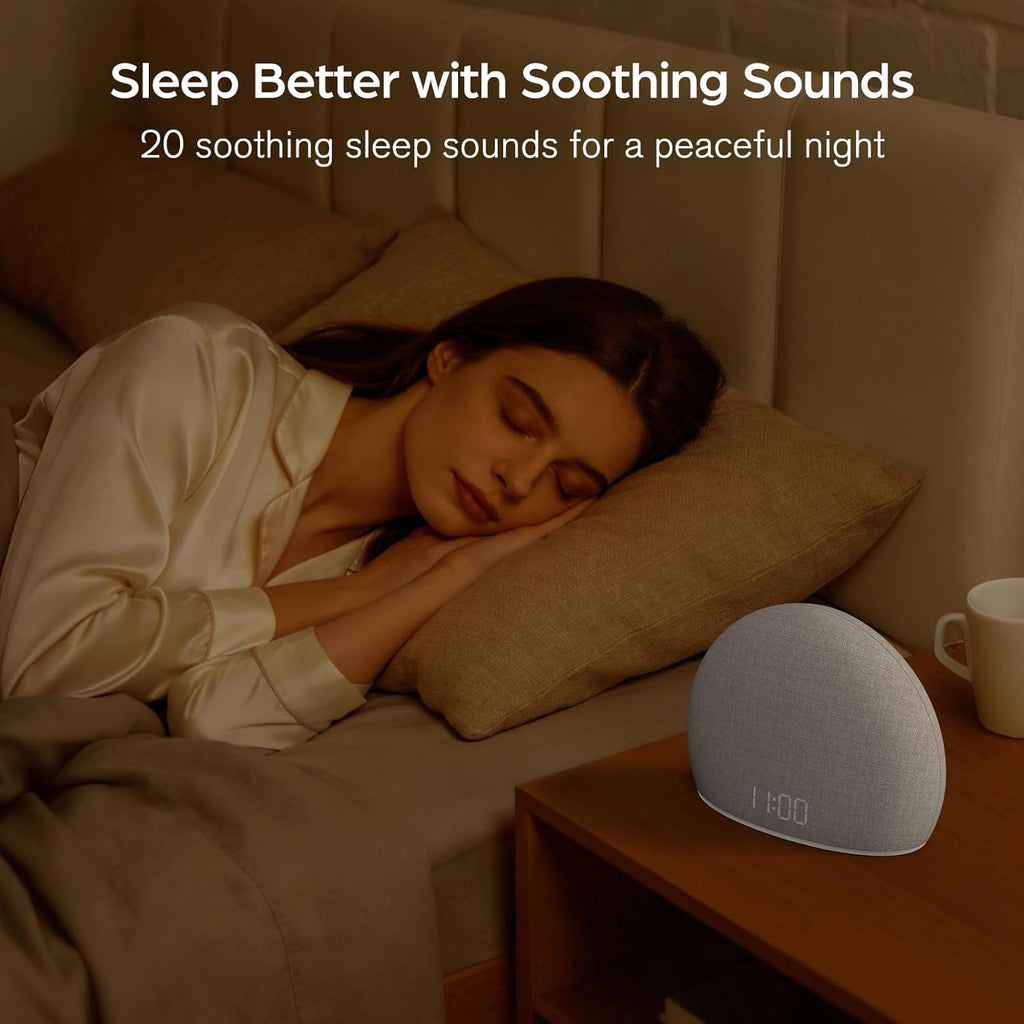 HOUSBAY Sunrise Alarm Clock with White Noise Sound Machine – Wake-Up Light for Bedroom, 5 Gentle Alarm Sounds, 20 Soothing Sleep Sounds…