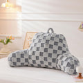 Holawakaka Checkered Reading Pillow for Bed and Sofa Couch Sitting Up, Backrest Pillows with Arms for Kids Teens Adults, Back Support Cushi…