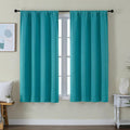 Simplebrand Ava Teal Short Blackout Curtains for Bedroom 54 Inches Long 2 Panels Set, Solid Thermal Insulated, Energy Saving Window Treatme…