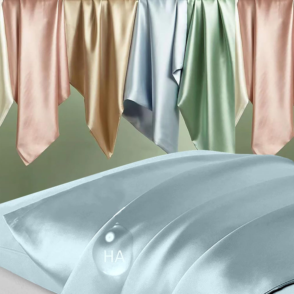 Home Silk Pillowcase for Hair and Skin, Mulberry Silk Pillow Cases King Size, Anti Acne Cooling Sleep Both Sides Natural Silk Satin Pillow…