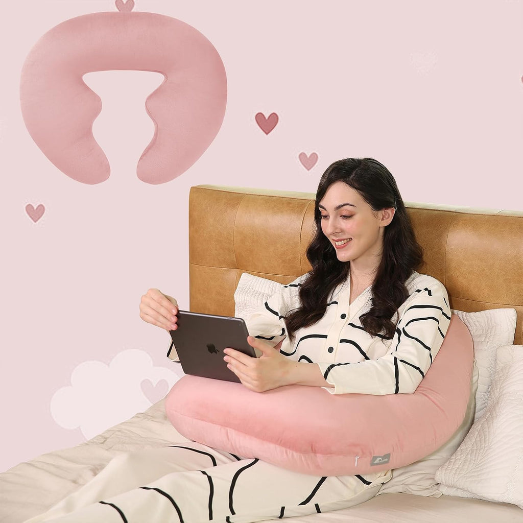 Ergonomic U-Shape Gaming & Lap Pillow - Crochet Pillow & Reading Support Pillow with Arm Relief, Comfort for Gamers, Crafters & Book…