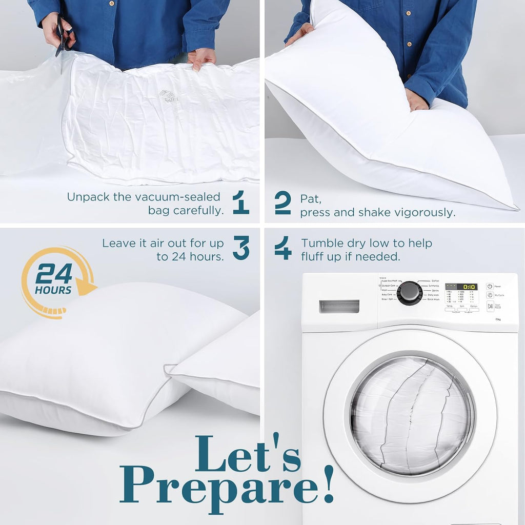 Viewstar Bed Pillows King Sizes Set of 2, Hotel Quality Cooling Down Alternative Gusseted Pillows for Side, Back, or Stomach Sleepers, Doub…