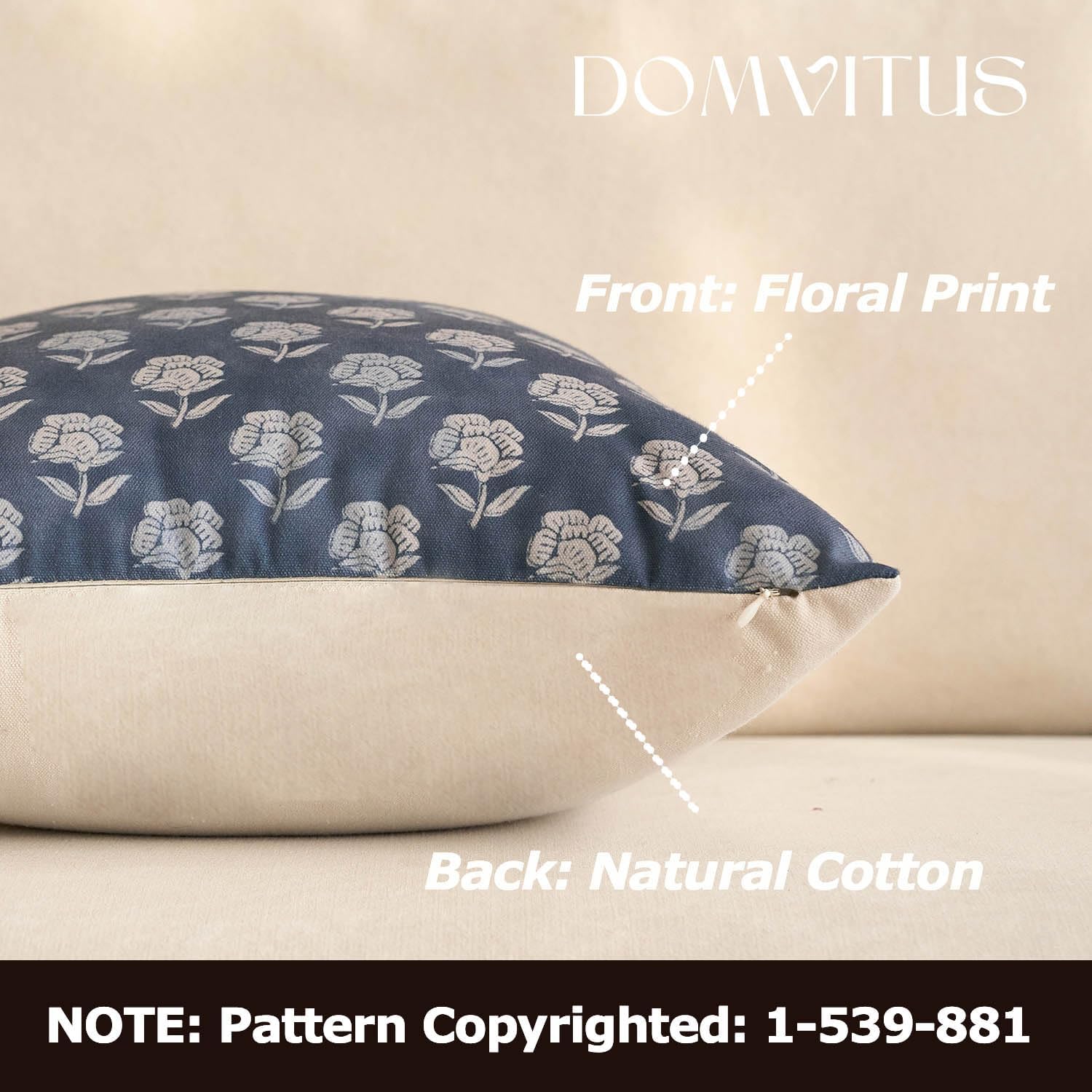 Domvitus Floral Pillow Covers 20x20 Throw Pillow Covers Decorative Farmhouse Block Floral Print Vintage Pillow Cover for Living Room Couch…