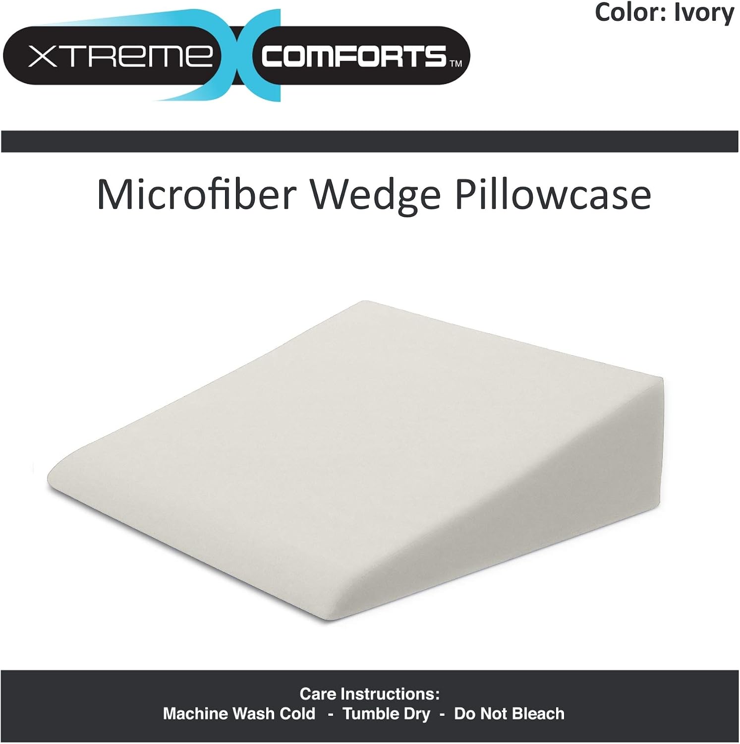 XtremeComforts Xtreme Comforts Wedge Pillow Cover - Allergy-Friendly & Easy to Clean Cover - Fits Our (27" x 25" x 7") Wedge Pillow - Ivory…