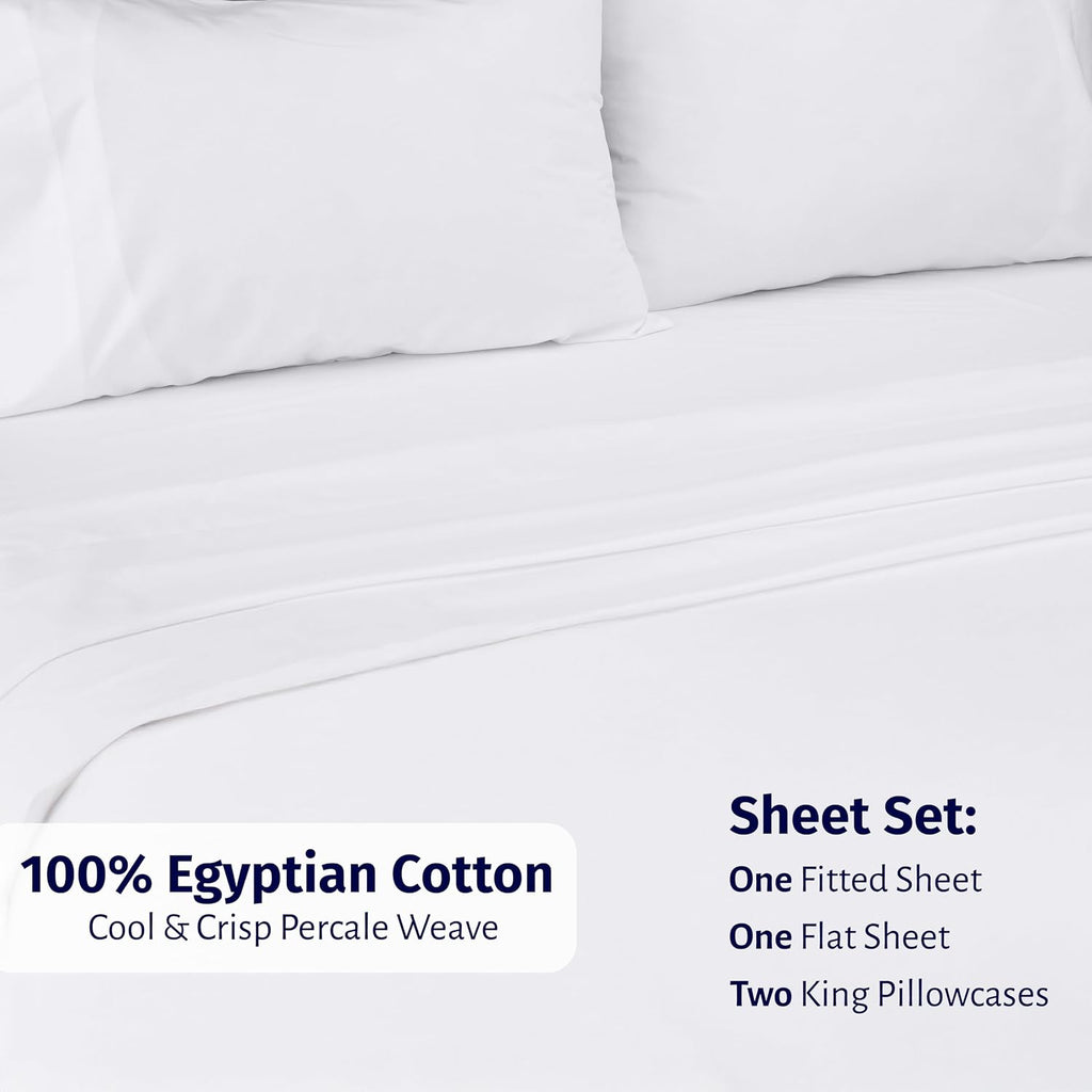 CaliforniaDesignDen California Design Den Deep Pocket California King Sheet Set - Certified 100% Egyptian Cotton Bed Sheets, Lightweight &…