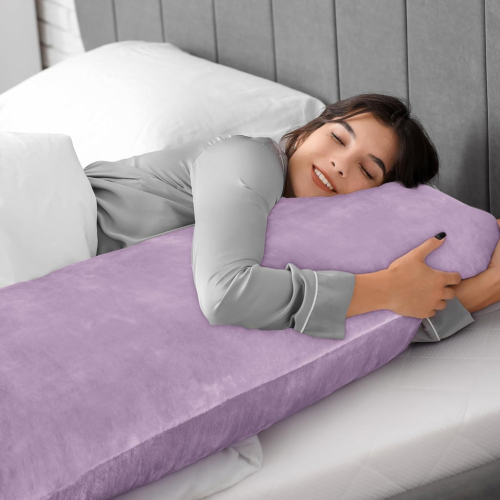Bedelite Body Pillow Cover with Zipper Closure, Super Soft and Cozy Fuzzy Fleece Pillowcase 20 x 54 Inches, Luxury Fluffy Plush Long Body P…