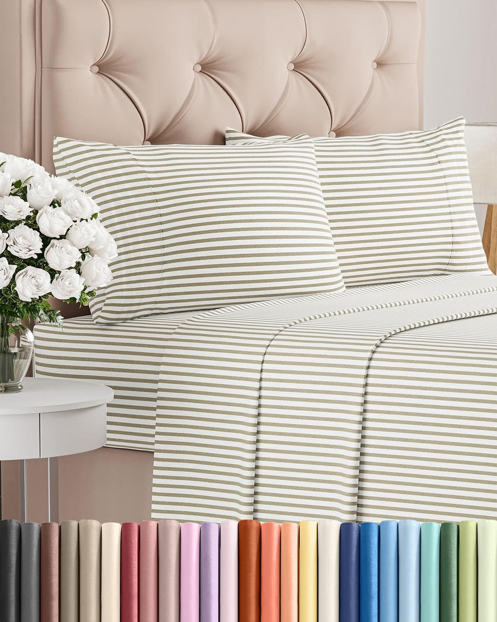 King Size 4 Piece Sheet Set - Comfy Breathable & Cooling Sheets - Hotel Luxury Bed Sheets for Women & Men - Deep Pockets, Easy-Fit, Soft…