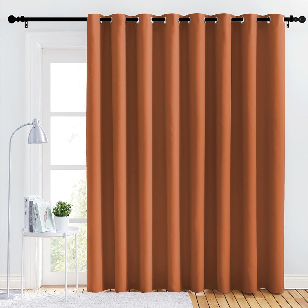 NICETOWN Lower Noise Room Divider Curtain Screen Partitions, Burnt Orange, 1 Panel, 84" Tall x 120" Wide, Blackout Sound Reducing Curtain…