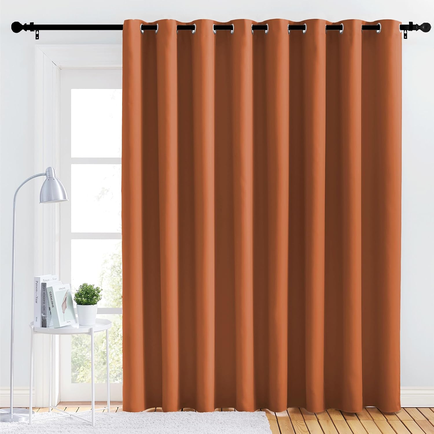 NICETOWN Lower Noise Room Divider Curtain Screen Partitions, Burnt Orange, 1 Panel, 84" Tall x 120" Wide, Blackout Sound Reducing Curtain…