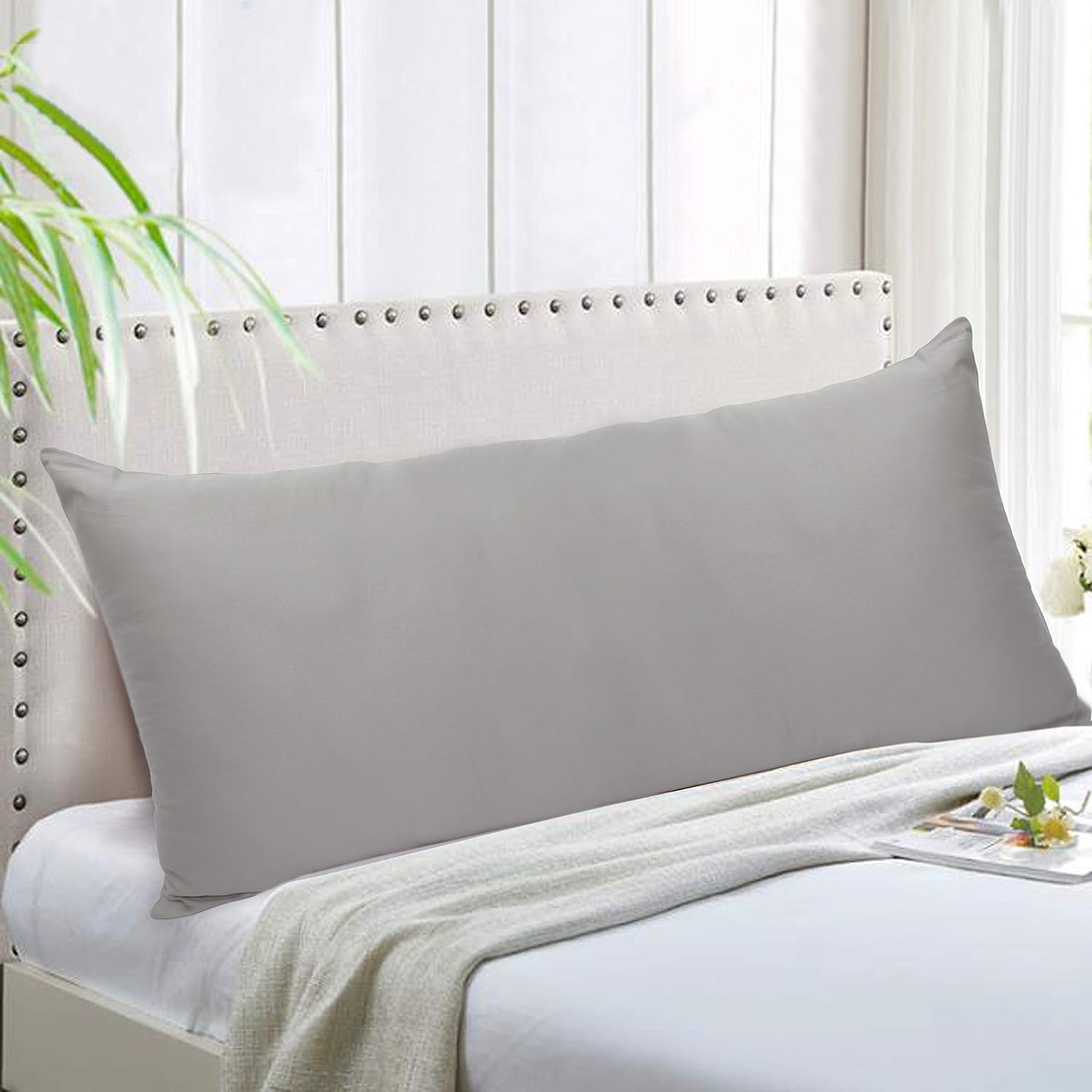 Cottoncraft COTTON CRAFT Set of 2 Pillow Protectors - 220 Thread Count Pure Combed Cotton Sateen Weave Body Pillow Cover with Zipper - 21 x…